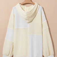 Drawstring Color Block Long Sleeve Hoodie - NovelleShoppe