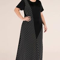 Striped Color Block Tee Dress - NovelleShoppe