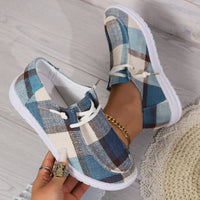 Plaid Round Toe Flat Slip-Ons - NovelleShoppe