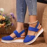 Round Toe Wedge Sandals - NovelleShoppe