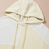 Drawstring Color Block Long Sleeve Hoodie - NovelleShoppe