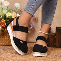 Round Toe Wedge Sandals - NovelleShoppe