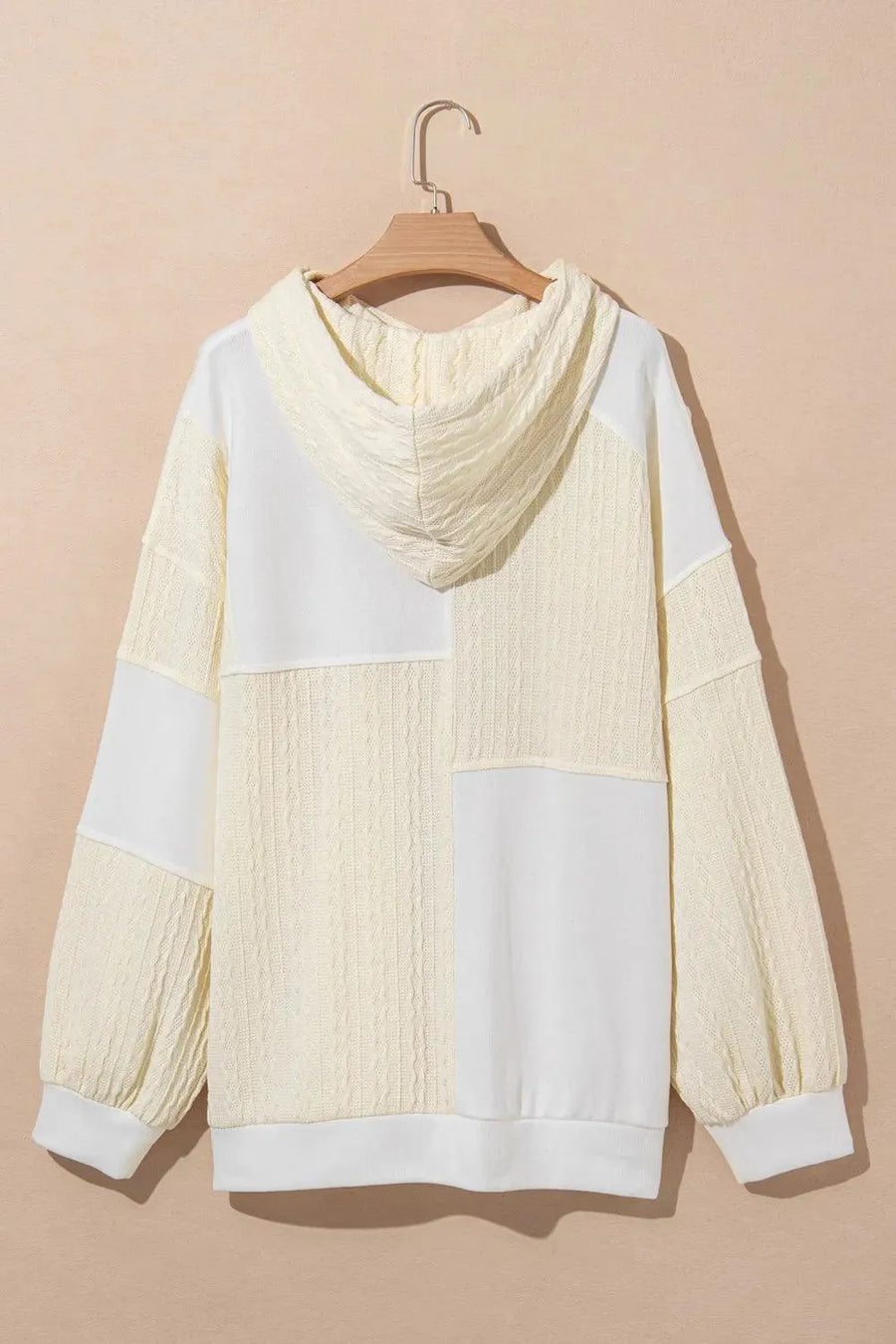 Drawstring Color Block Long Sleeve Hoodie - NovelleShoppe