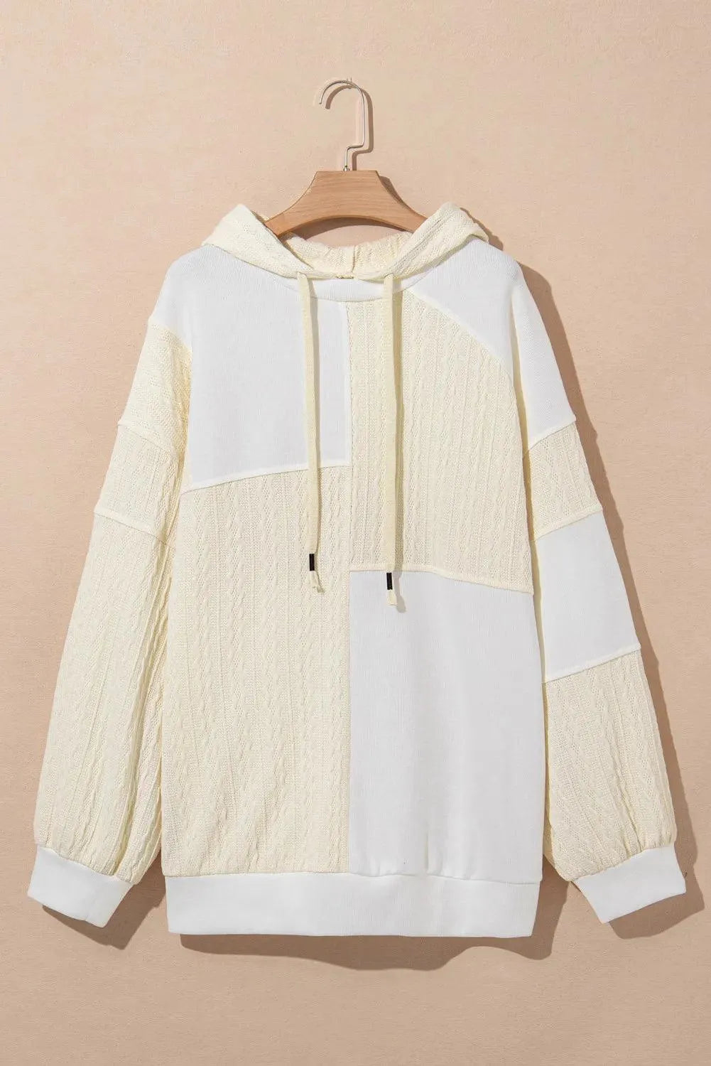 Drawstring Color Block Long Sleeve Hoodie - NovelleShoppe