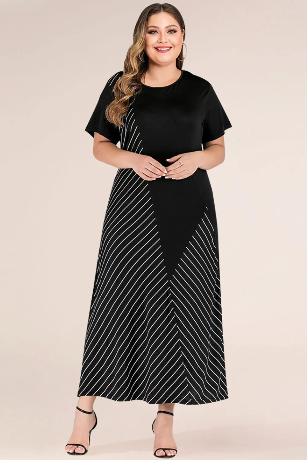 Striped Color Block Tee Dress - NovelleShoppe