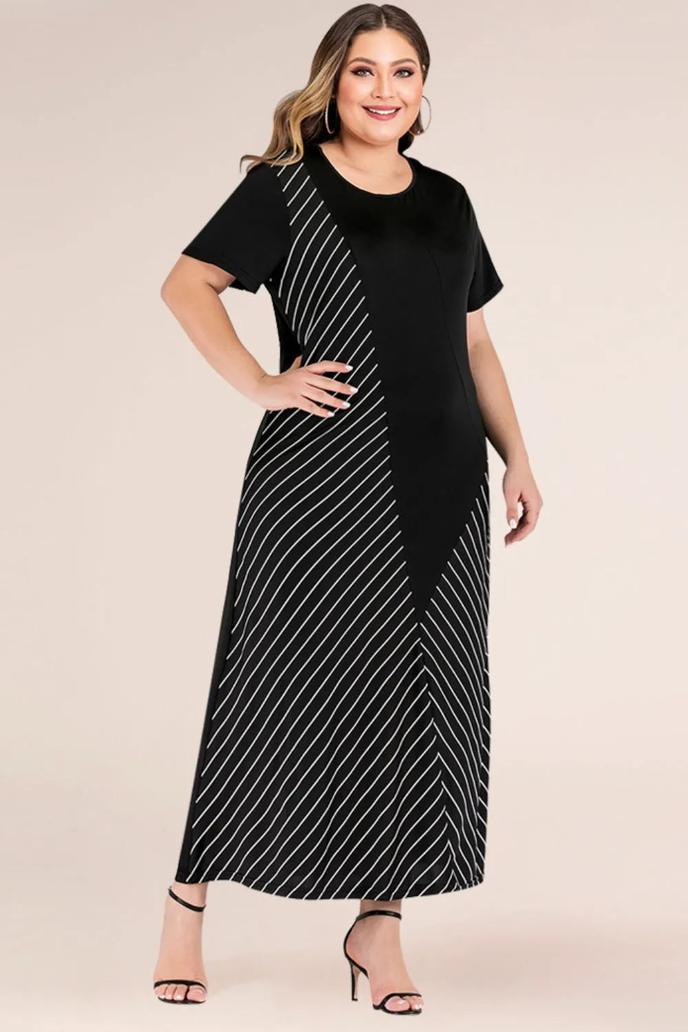 Striped Color Block Tee Dress - NovelleShoppe
