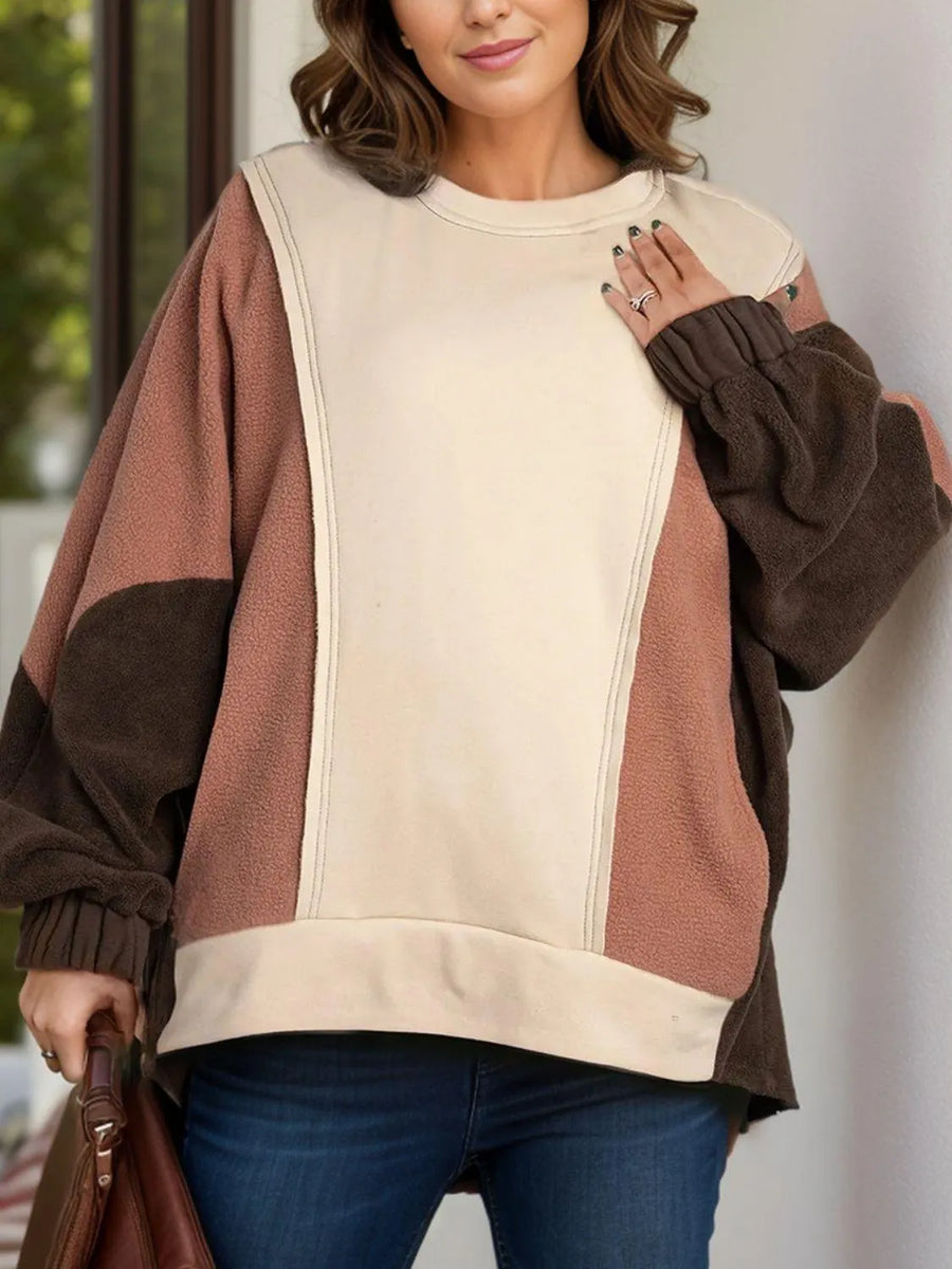 Color Block Long Sleeve Hoodie - NovelleShoppe